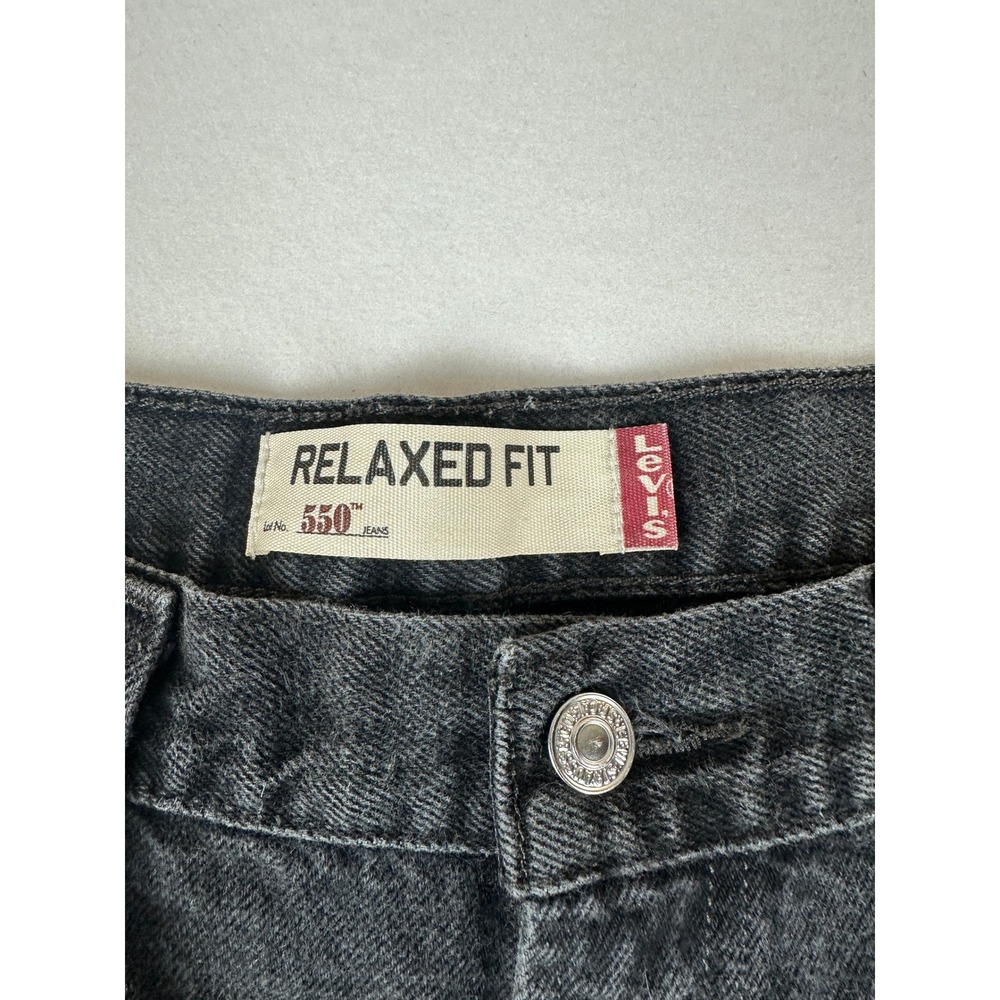 Levis 550 Relaxed Fit Jeans Mens 35x30 Faded Black Denim Straight Leg Pants - Picture 5 of 15
